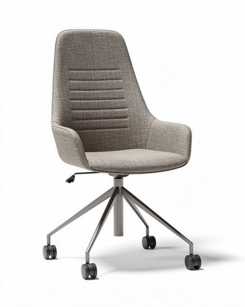 Bureaustoel met verstelbare hoogte en stof bekleding in lichtgrijs 50 x 50 x 90cm