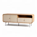 Dressoir van hout met schuifdeuren en open opbergruimte 150 x 40 x 50cm