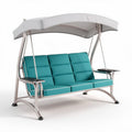 Tuin schommelbank met weerbestendige kussens en metalen structuur 180 x 70 x 150cm