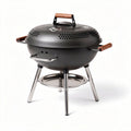 Draagbare barbecue van staal met houten handvat voor buitengebruik 40 x 40 x 30cm