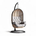 Hangen zitmeubel met kussen en metalen frame 100 x 80 x 120 cm