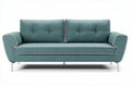 Twee personen stoffen bank in aquablauw met zilveren accenten 200 x 90 x 80cm